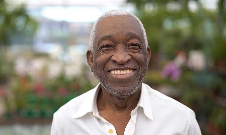 Male African-american elder smiling
