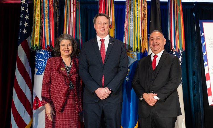 Patricia M. Barron, Deputy Assistant Secretary of Defense for Military Community and Family Policy; Paul Norman, Vice President of Talent Acquisition, Sevita; Gilbert R. Cisneros, Jr., Undersecretary of Defense for Personnel and Readiness.